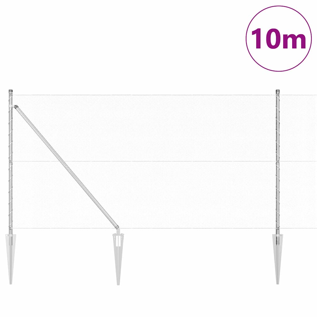 Στύλος Περιφράξεων Ασημί 10 x 1,2 μ (13 mm πλέγμα) Ατσάλι