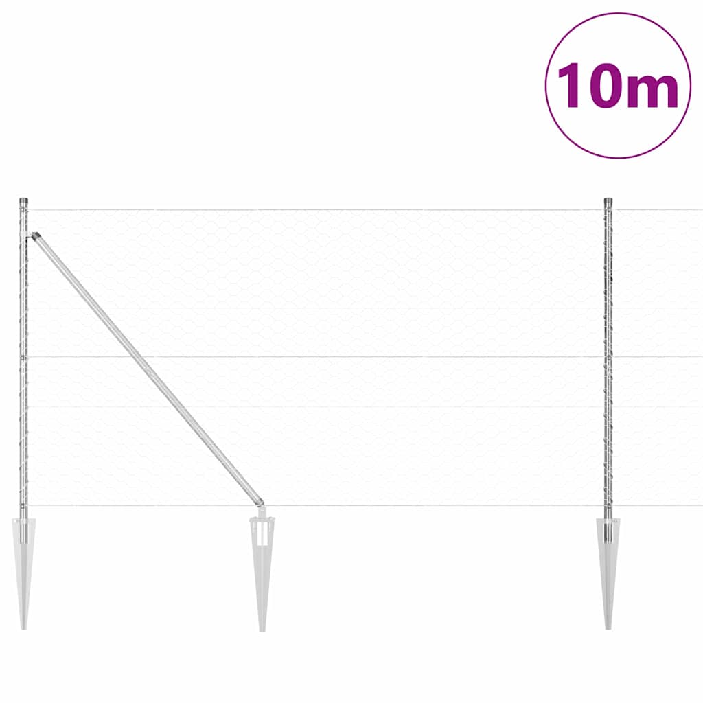 Στύλος Περιφράξεων Ασημί 10 x 1,2 μ (50 χλστ πλέγμα) Ατσάλι