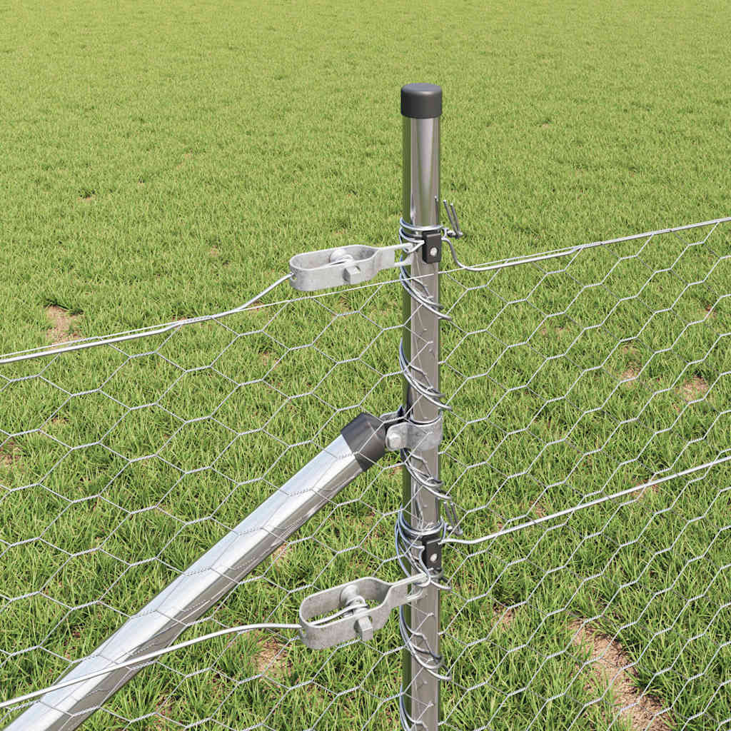 Στύλος Περιφράξεων Ασημί 25 x 0,4 m (36 mm πλέγμα) Ατσάλι