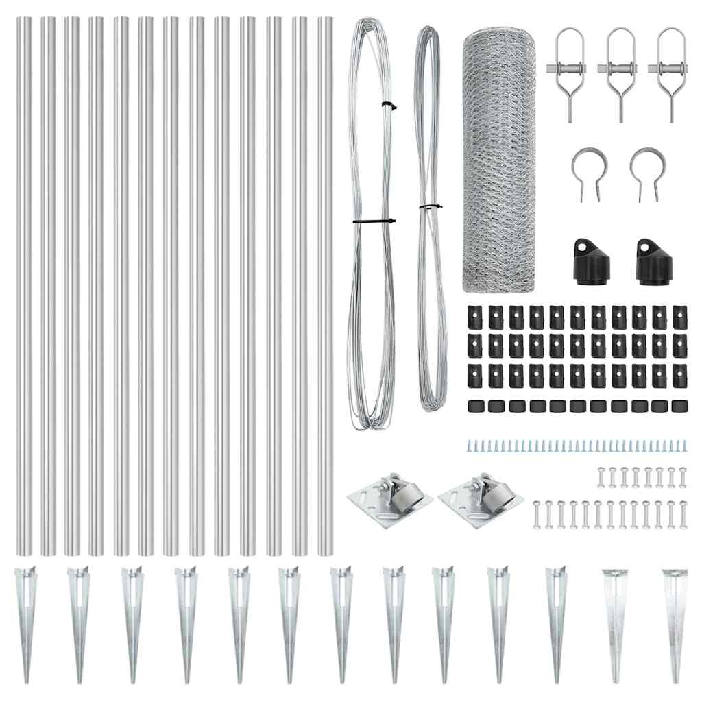 Στύλος Περιφράξεων Ασημί 25 x 0,6 μ (13 χιλιοστά δίκτυο) Ατσάλι