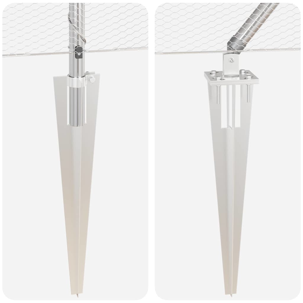 Στύλος Περιφράξεων Ασημί 25 x 1 μ (13 mm πλέγμα) Ατσάλι - Pakobazaar