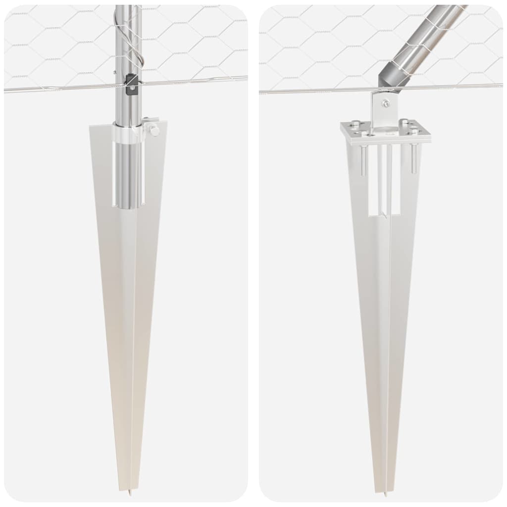 Στύλος Περιφράξεων Ασημί 25 x 1,2 μ (25 mm δίχτυ) Ατσάλι - Pakobazaar