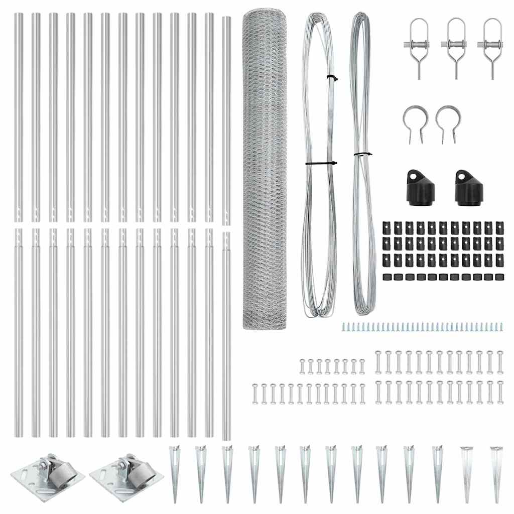 Στύλος Περιφράξεων Ασημί 25 x 1,4 m (25 mm δίχτυ) Ατσάλι