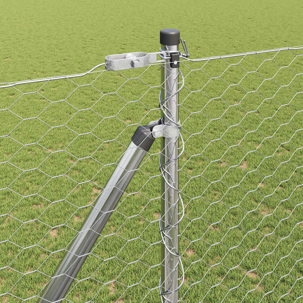 Στύλος Περιφράξεων Ασημί 25 x 1,5 μ (36 mm πλέγμα) Ατσάλι - Pakobazaar