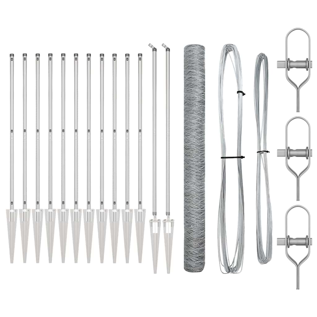 Στύλος Περιφράξεων Ασημί 25 x 1,6 μ (36 χλστ πλέγμα) Ατσάλι