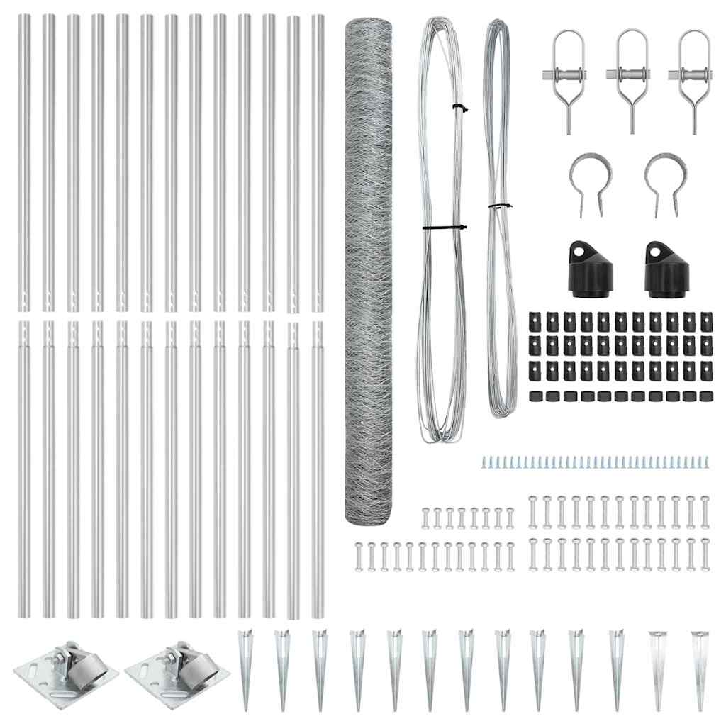 Στύλος Περιφράξεων Ασημί 25 x 1,6 μ (36 χλστ πλέγμα) Ατσάλι