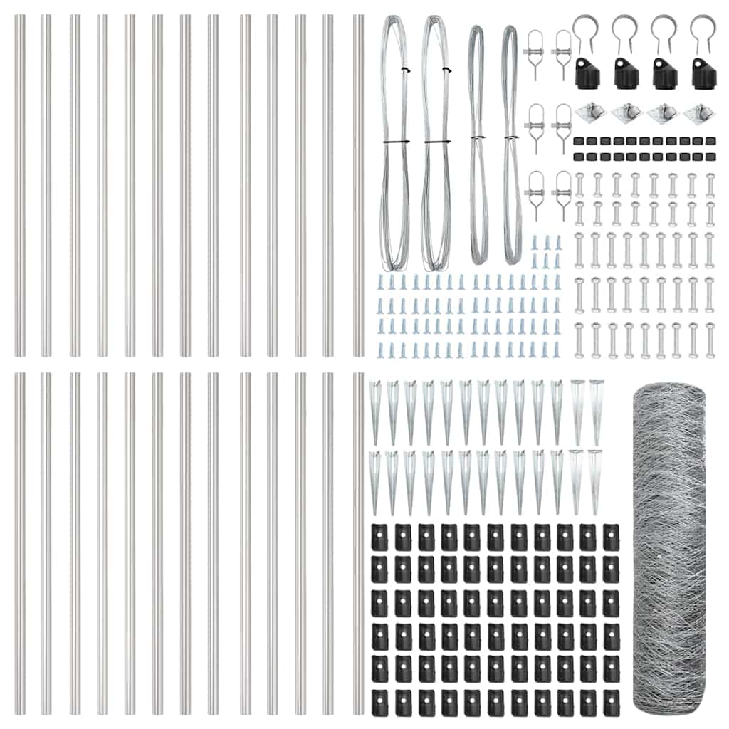 Στύλος Περιφράξεων Ασημί 50 x 0,4 μ (50 χιλιοστά δίχτυ) Ατσάλι