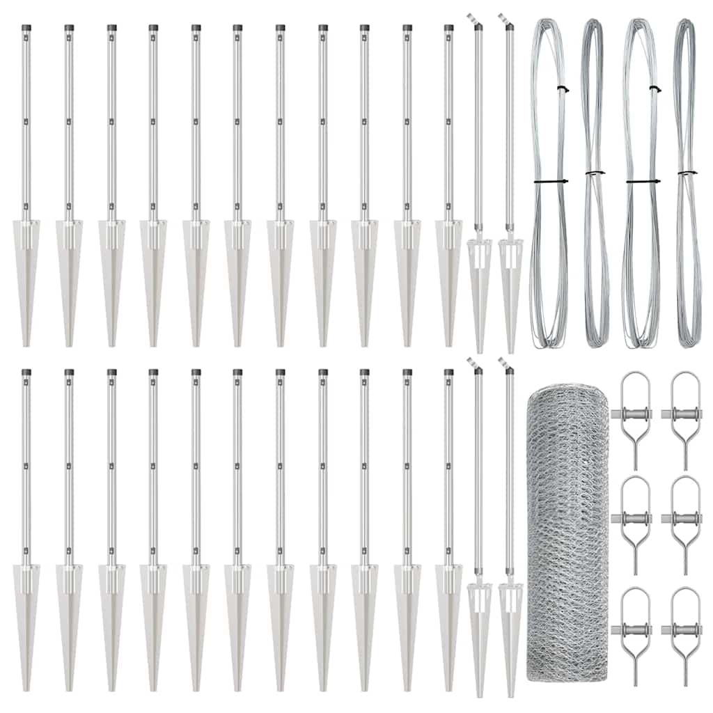 Στύλος Περιφράξεων Ασημί 50 x 0,5 μ (13 χιλ. πλέγμα) Ατσάλι