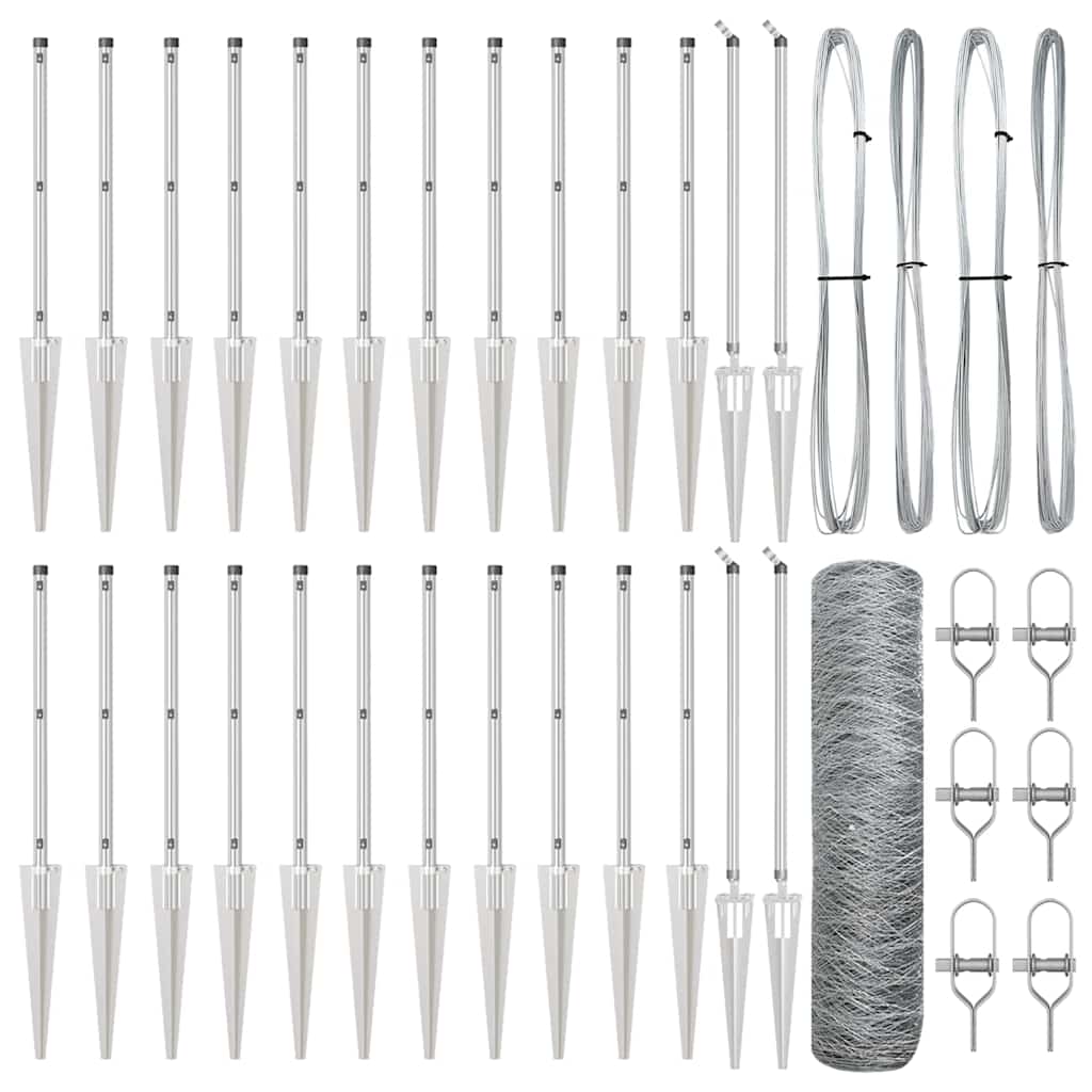 Στύλος Περιφράξεων Ασημί 50 x 0,8 μ (36 χλστ δίχτυ) Ατσάλι