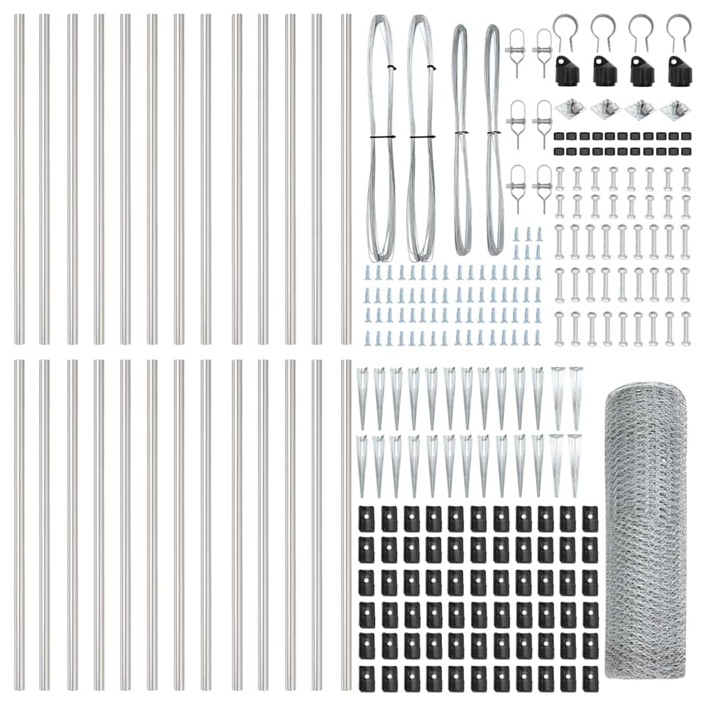 Στύλος Περιφράξεων Ασημί 50 x 1 μ (13 mm πλέγμα) Ατσάλι