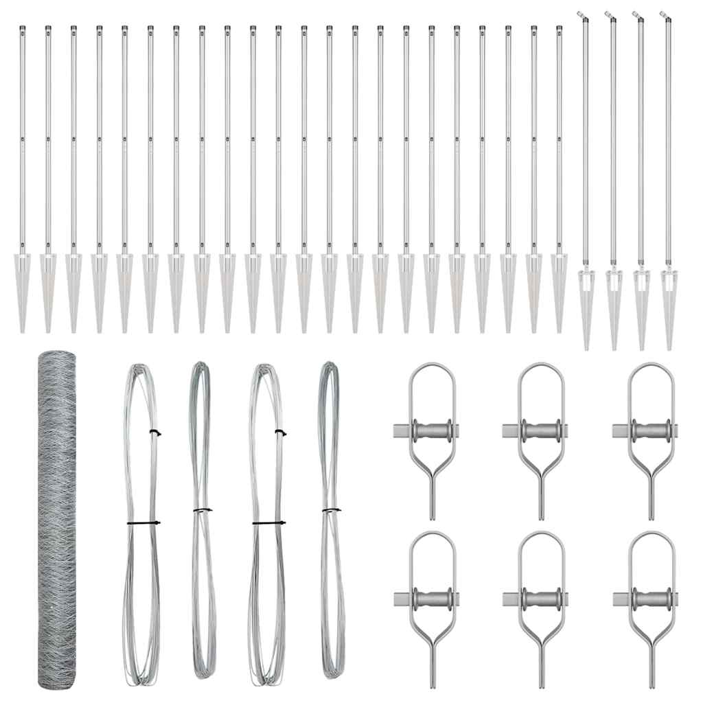 Στύλος Περιφράξεων Ασημί 50 x 1,4 μ (36 mm δίχτυ) Ατσάλι