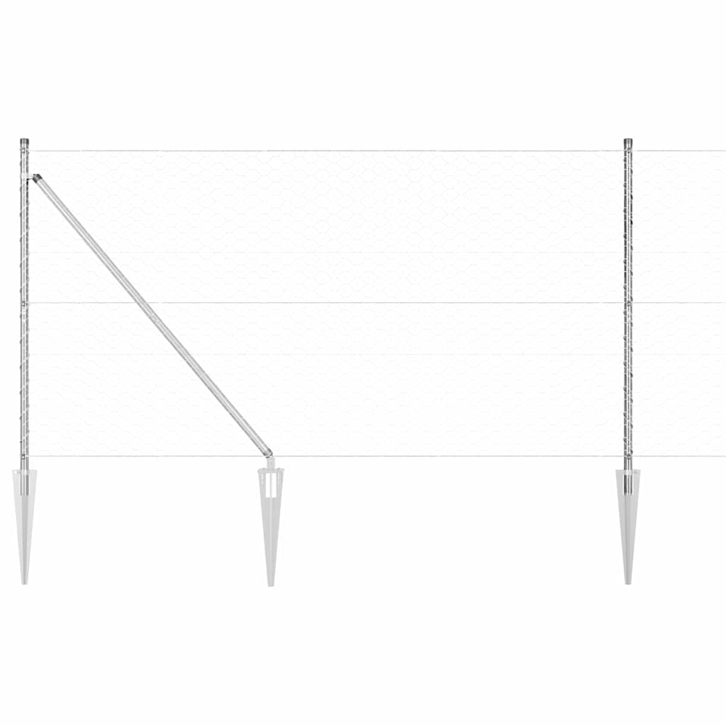 Στύλος Περιφράξεων Ασημί 50 x 1,4 μ (50 mm πλέγμα) Ατσάλι