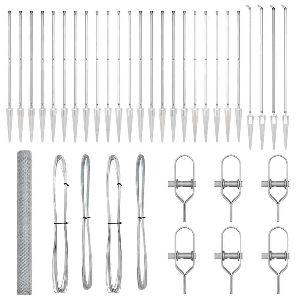 Στύλος Περιφράξεων Ασημί 50 x 1,6 m (25 mm δίχτυ) Ατσάλι