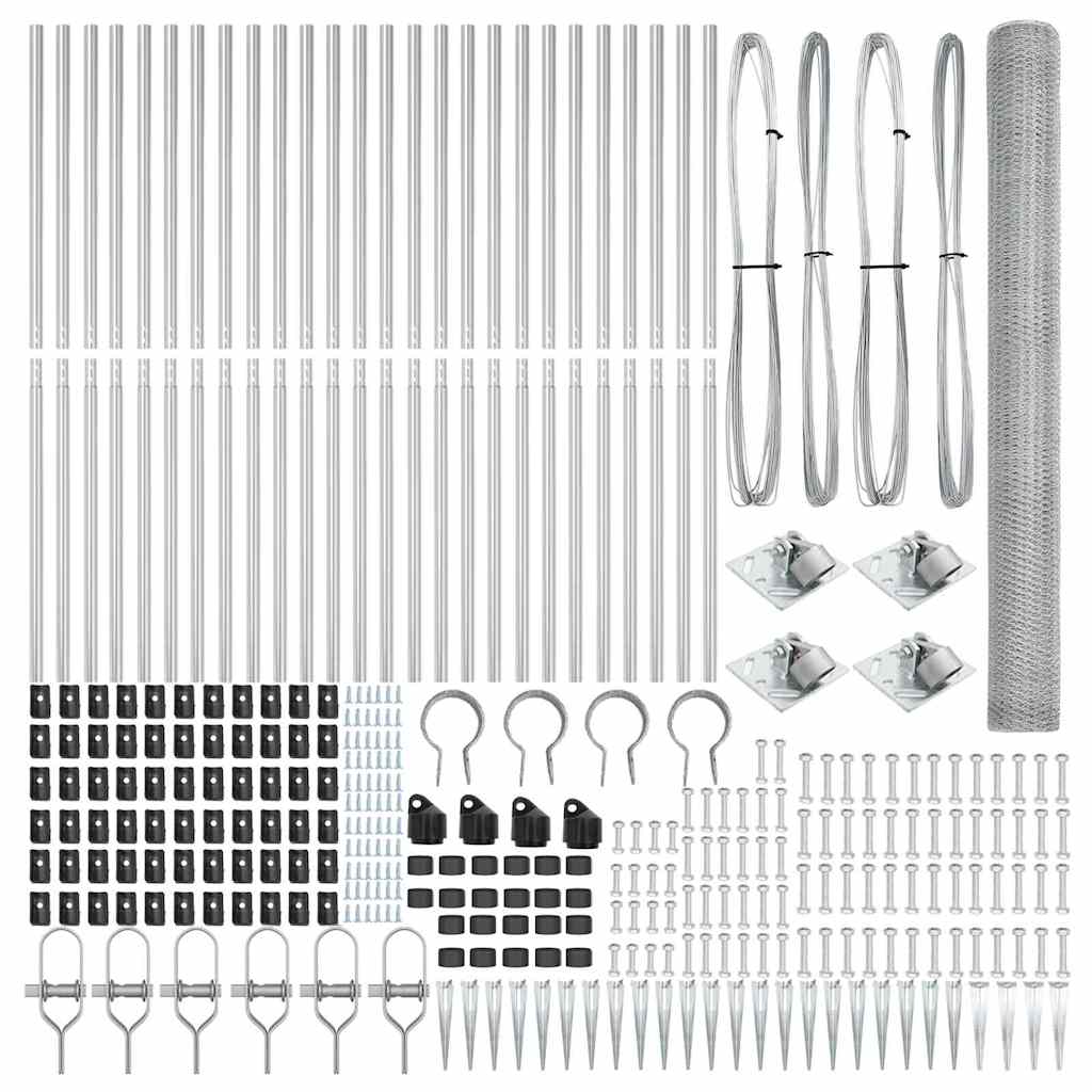 Στύλος Περιφράξεων Ασημί 50 x 1,6 m (25 mm δίχτυ) Ατσάλι