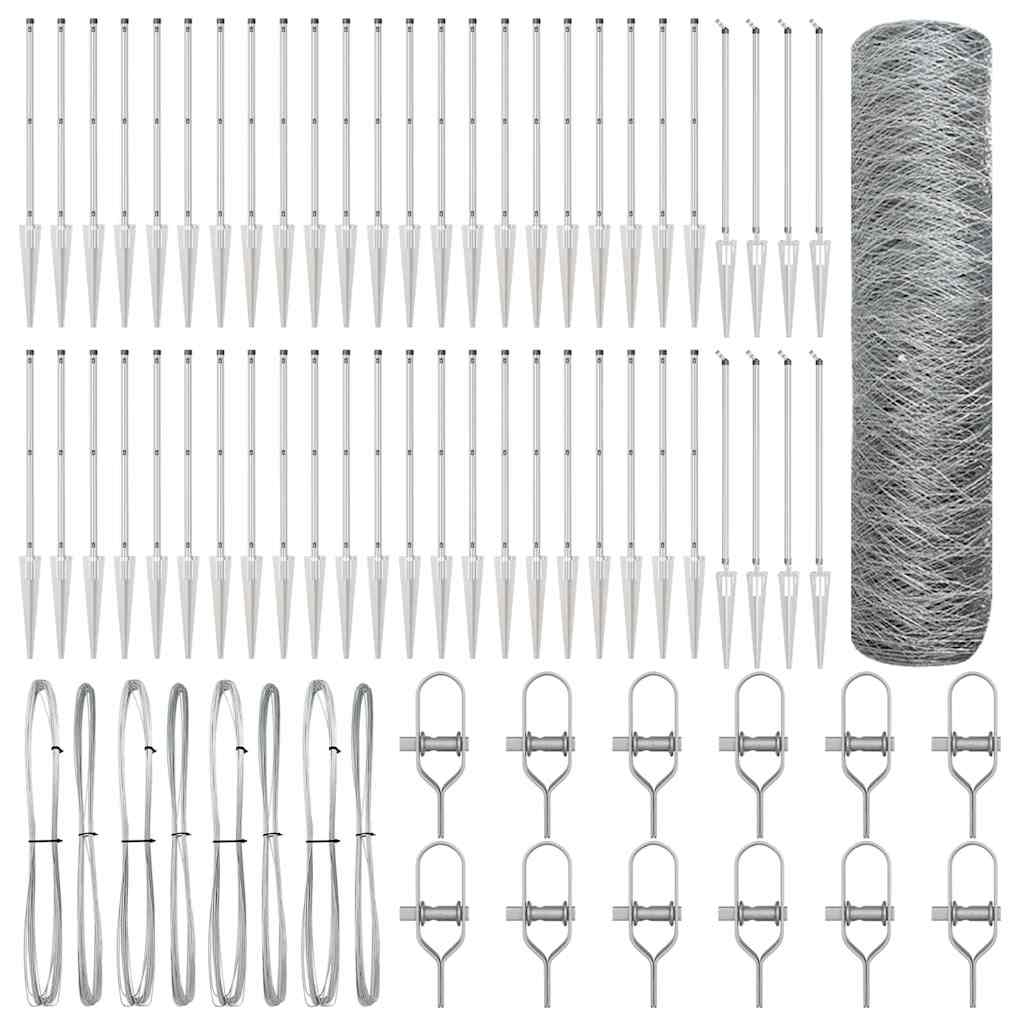 Στύλος Περιφράξεων Ασημί 100 x 0,5 μ (50 mm πλέγμα) Ατσάλι