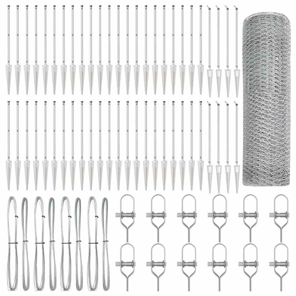 Στύλος Περιφράξεων Ασημί 100 x 1 μ (25 χλστ πλέγμα) Ατσάλι