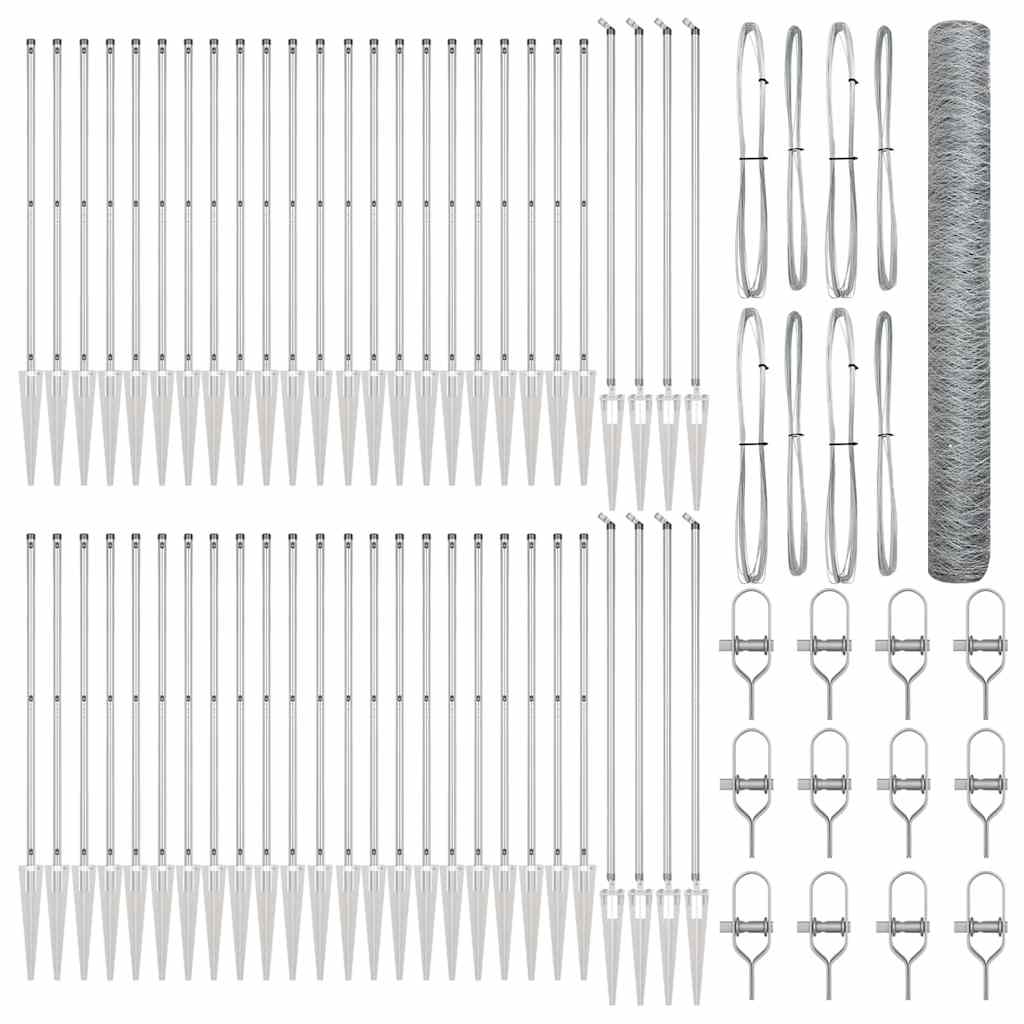 Στύλος Περιφράξεων Ασημί 100 x 1,2 μ (36 mm δίχτυ) Ατσάλι