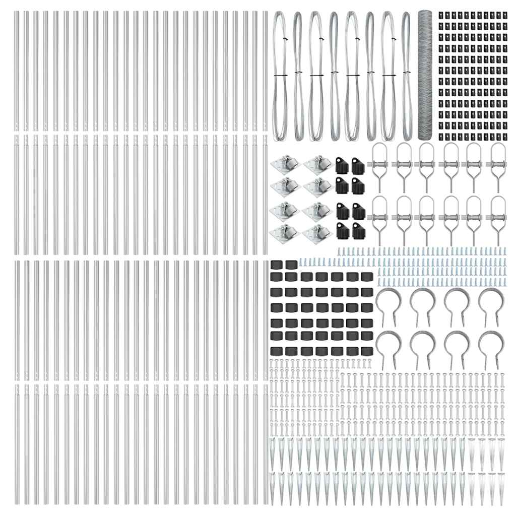 Στύλος Περιφράξεων Ασημί 100 x 1,2 μ (50 mm πλέγμα) Ατσάλι