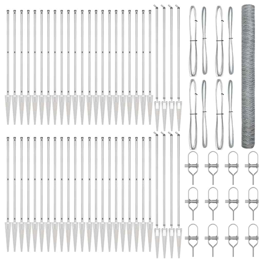 Στύλος Περιφράξεων Ασημί 100 x 1,5 m (36 mm πλέγμα) Ατσάλι