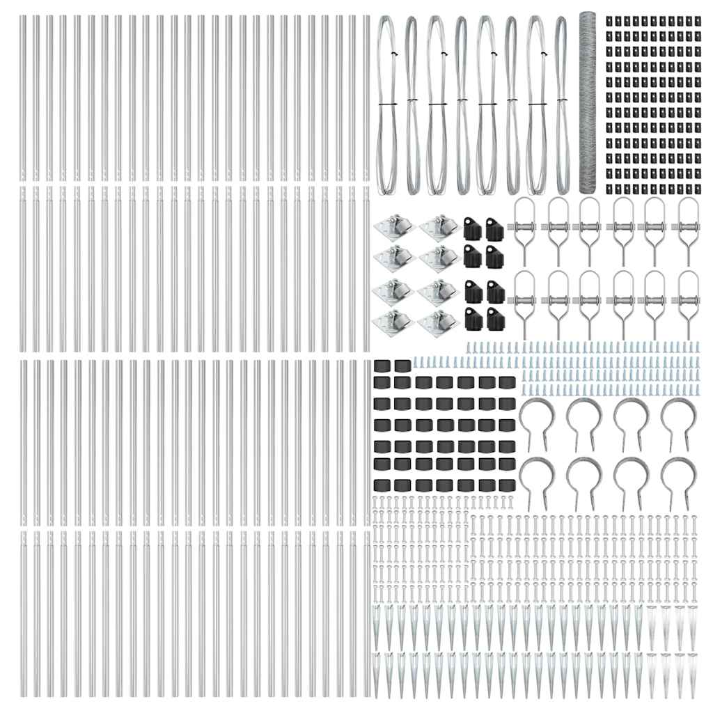 Στύλος Περιφράξεων Ασημί 100 x 1,5 m (36 mm πλέγμα) Ατσάλι