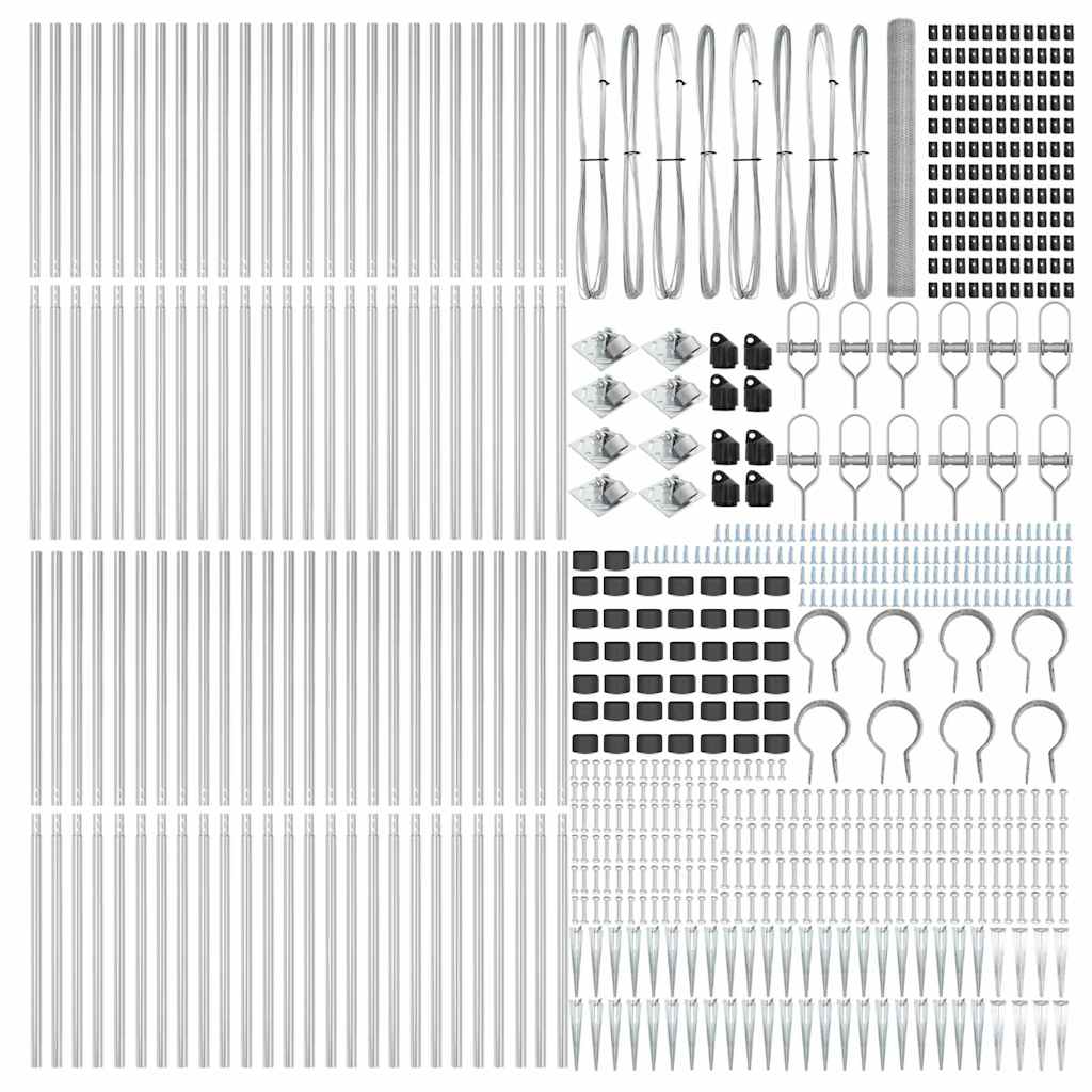 Στύλος Περιφράξεων Ασημί 100 x 1,6 m (25 mm πλέγμα) Ατσάλι