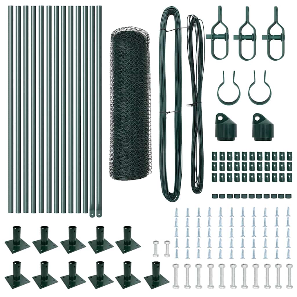 Στύλος Περιφράξεων Πράσινο 25 x 0,5 μ (25 mm δίχτυ) Ατσάλι - Pakobazaar