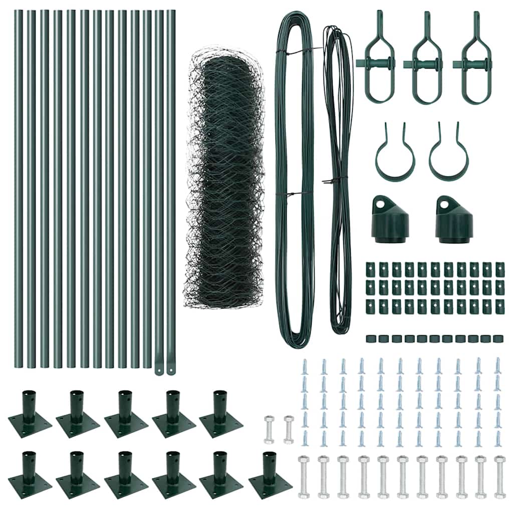 Στύλος Περιφράξεων Πράσινο 25 x 0,5 μ (50 mm πλέγμα) Ατσάλι - Pakobazaar