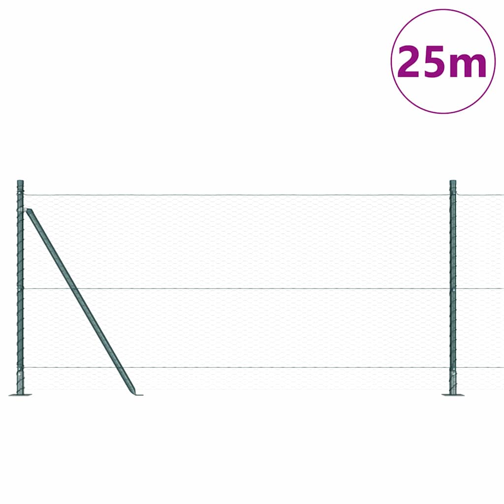 Στύλος Περιφράξεων Πράσινο 25 x 1 μ (25 χιλιοστά δίχτυ) Ατσάλι
