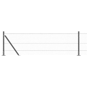 Εξαγωνική Περίφραξη με Βάση Σκυροδέματος 10 x 0,6 μ Γκρι Δίχτυ