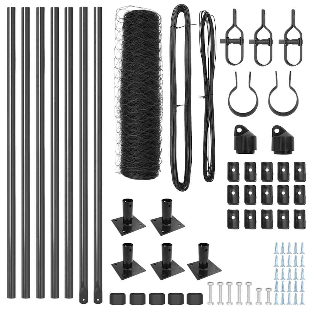 Στύλος Περιφράξεων Γκρι 10 x 0,6 m (36 mm δίχτυ)