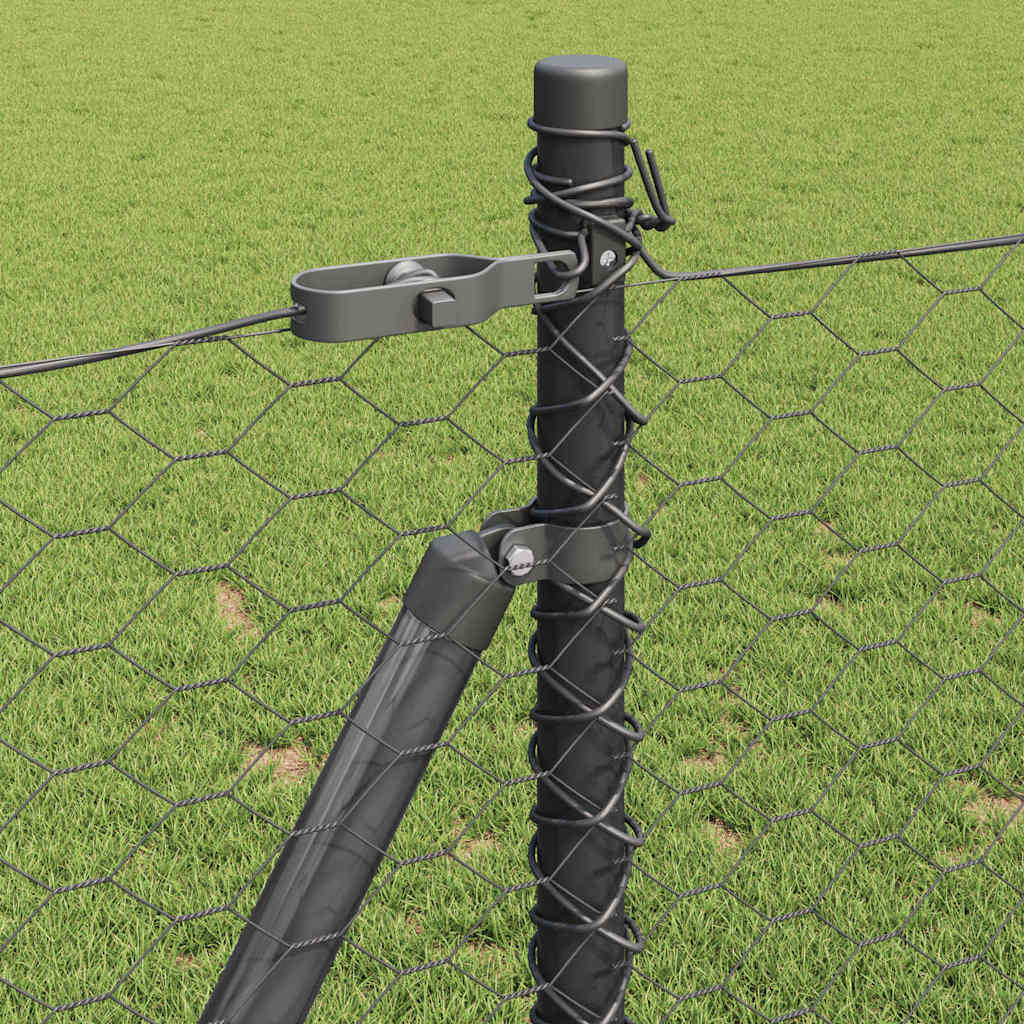 Στύλος Περιφράξεων Γκρι 10 x 1 μ (36 mm πλέγμα) Χάλυβας και PVC