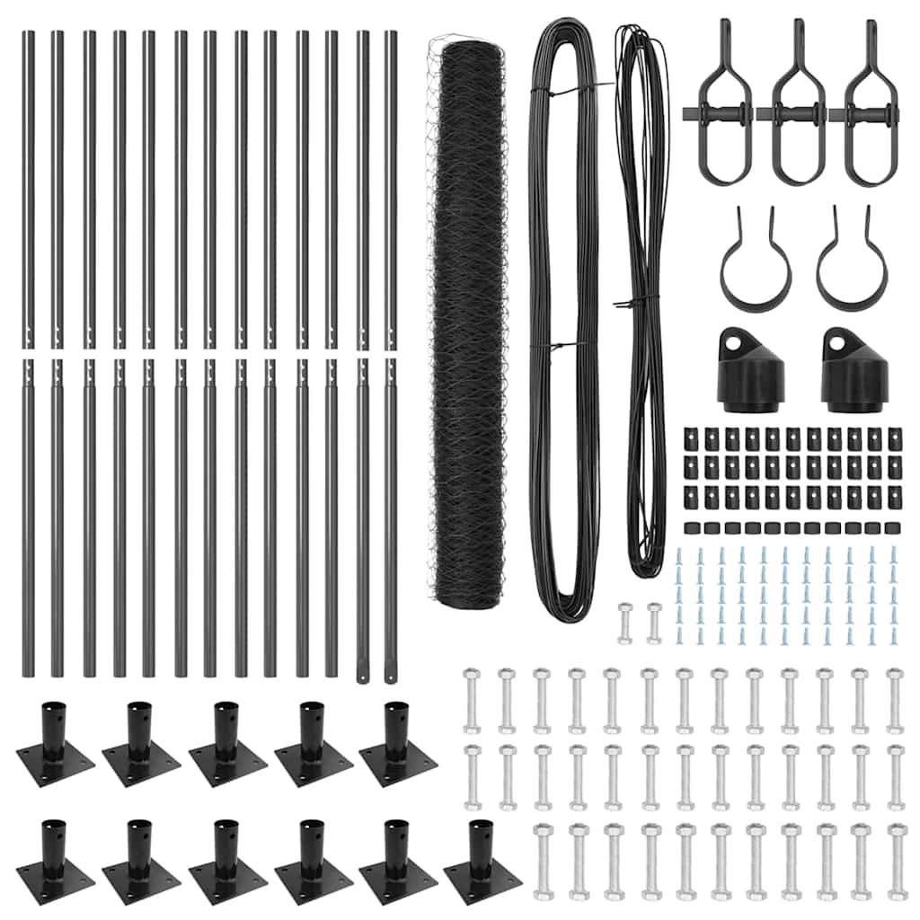 Στύλος Περιφράξεων Γκρι 25 x 0,8 m (50 mm πλέγμα)