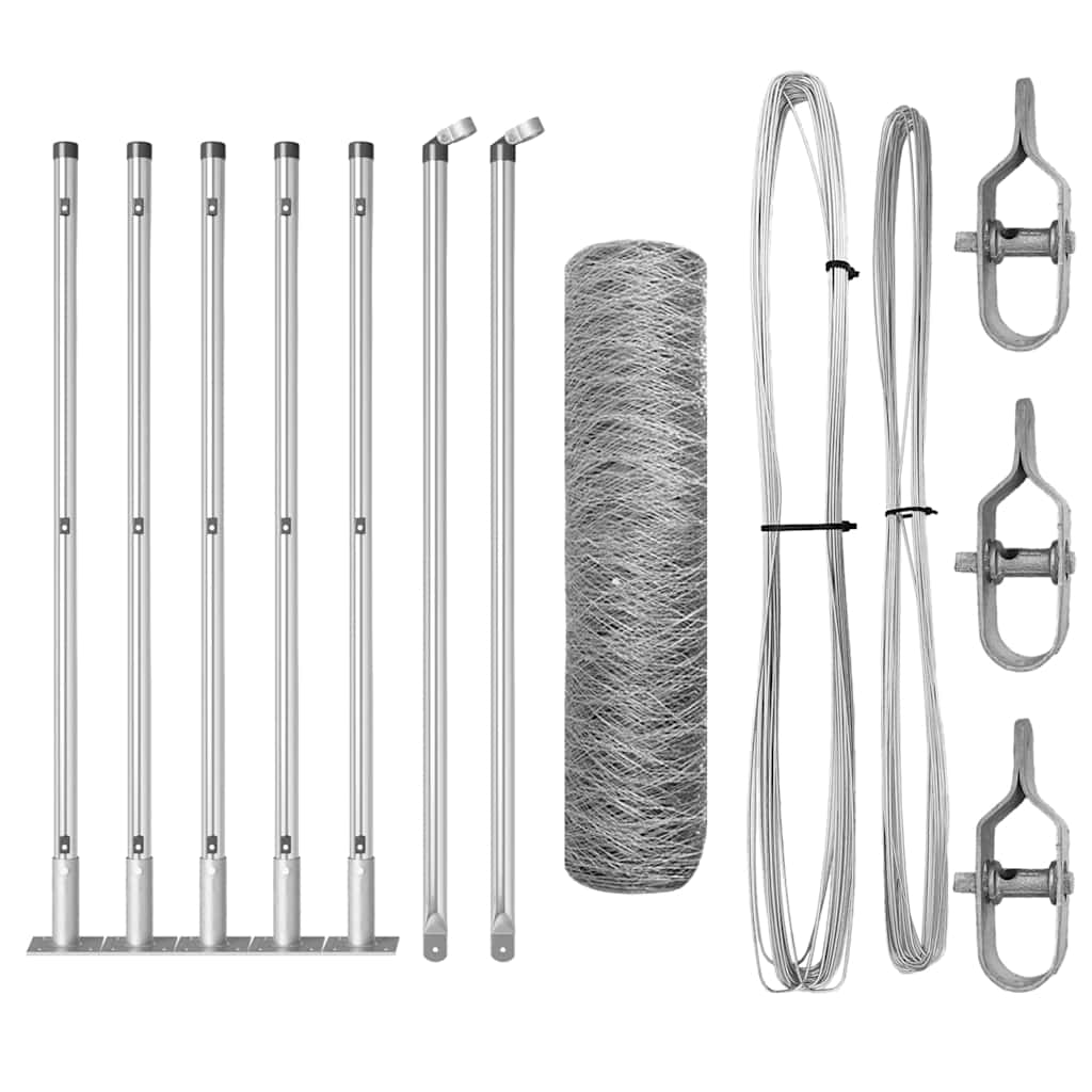 Στύλος Περιφράξεων Ασημί 10 x 0,4 m (36 mm πλέγμα) Ατσάλι