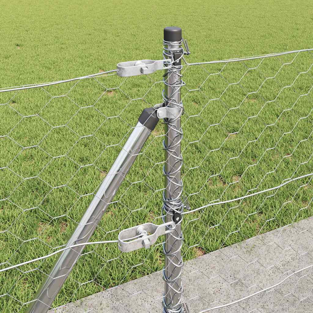 Στύλος Περιφράξεων Ασημί 10 x 0,6 m (50 mm πλέγμα) Ατσάλι