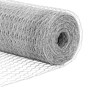 Εξαγωνική Περίφραξη με Βάση Σκυροδέματος 10 x 1 m Ασημί Δίχτυ
