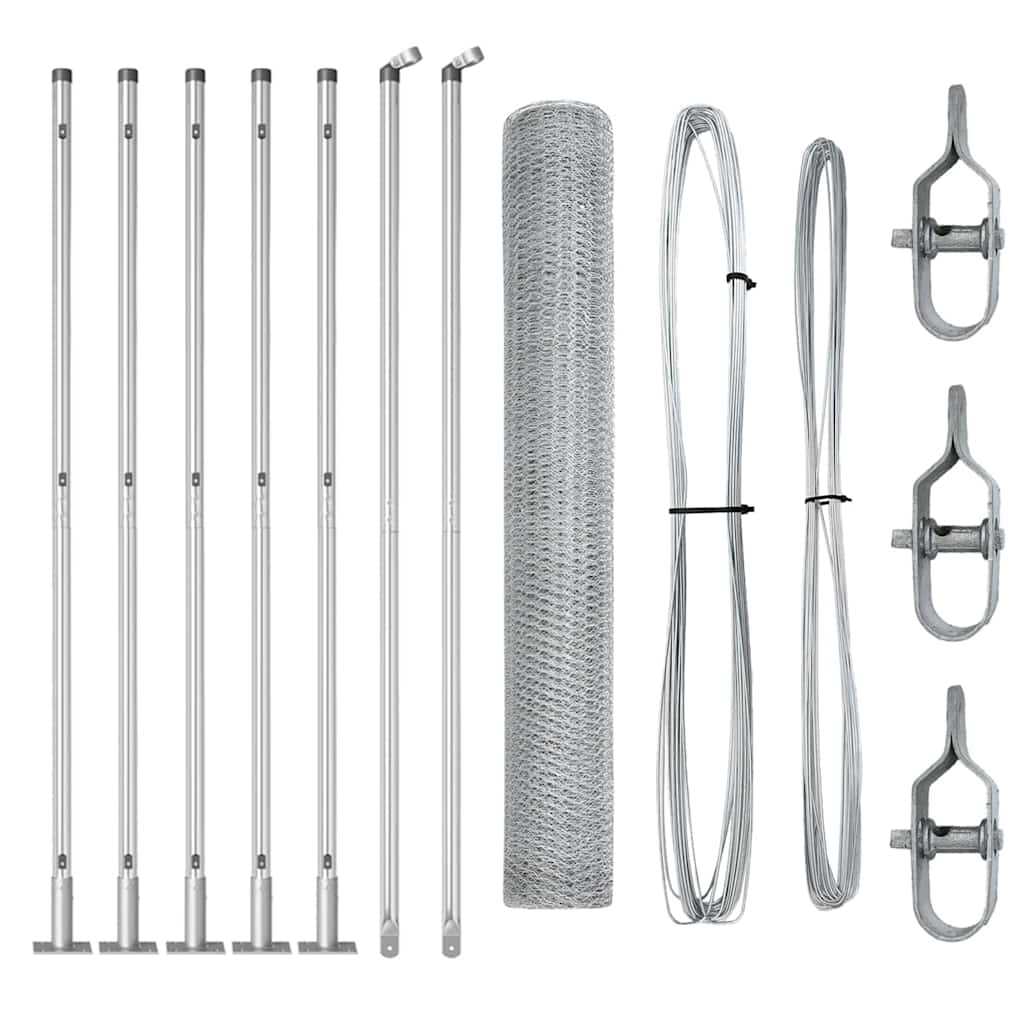 Στύλος Περιφράξεων Ασημί 10 x 1 m (25 mm δίκτυο) Ατσάλι