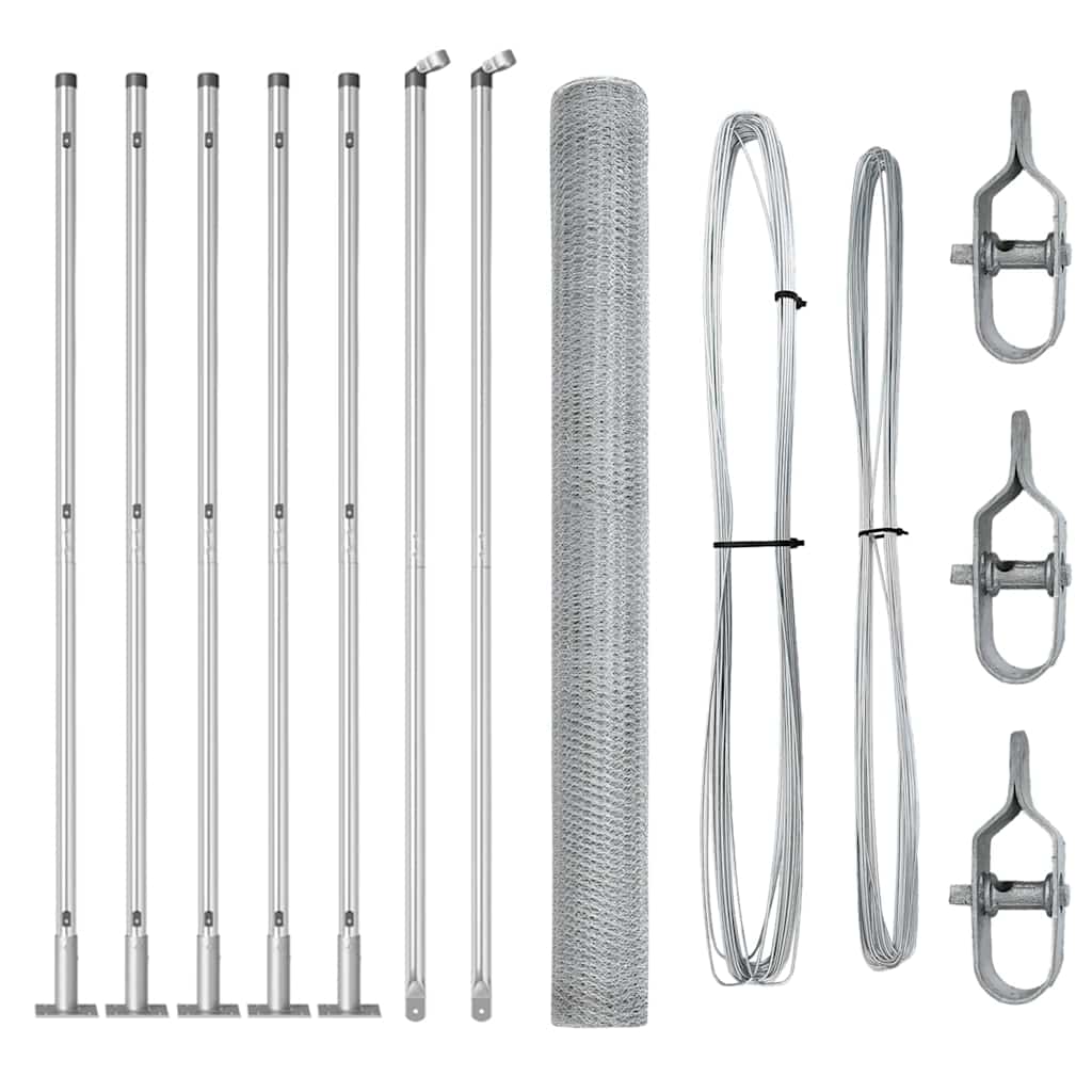 Στύλος Περιφράξεων Ασημί 10 x 1,4 μ (13 mm πλέγμα) Ατσάλι