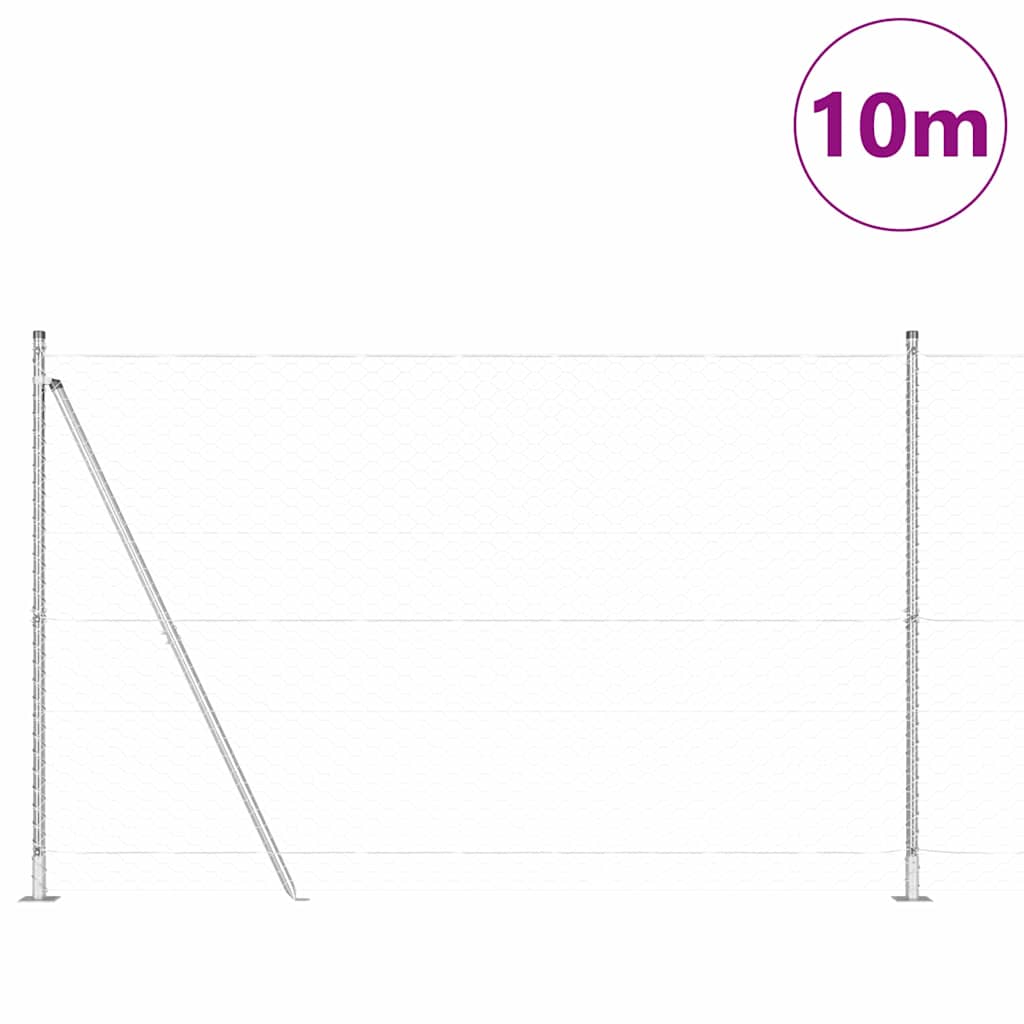 Στύλος Περιφράξεων Ασημί 10 x 1,4 μ (50 χιλ διχτύ) Ατσάλι
