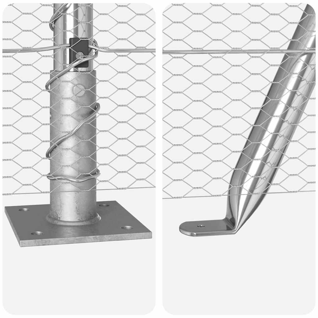 Στύλος Περιφράξεων Ασημί 10 x 1,6 μ (13 mm πλέγμα) Ατσάλι