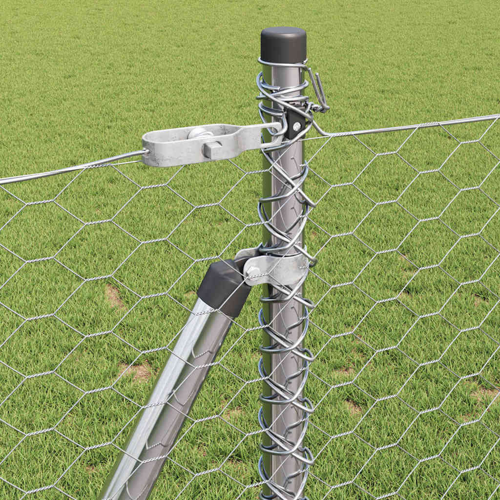 Στύλος Περιφράξεων Ασημί 25 x 1 μ (36 mm πλέγμα) Ατσάλι - Pakobazaar