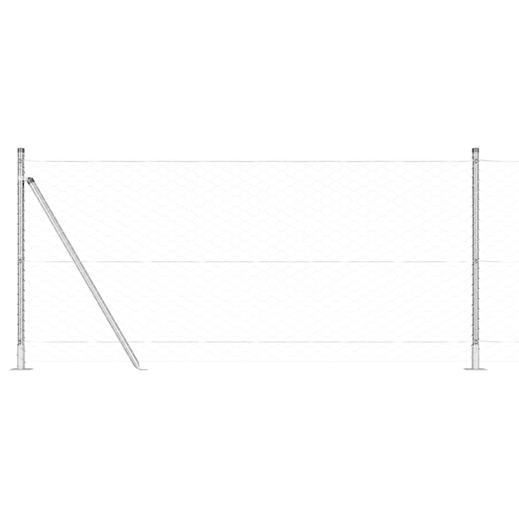 Στύλος Περιφράξεων Ασημί 25 x 1 μ (50 mm πλέγμα) Ατσάλι - Pakobazaar