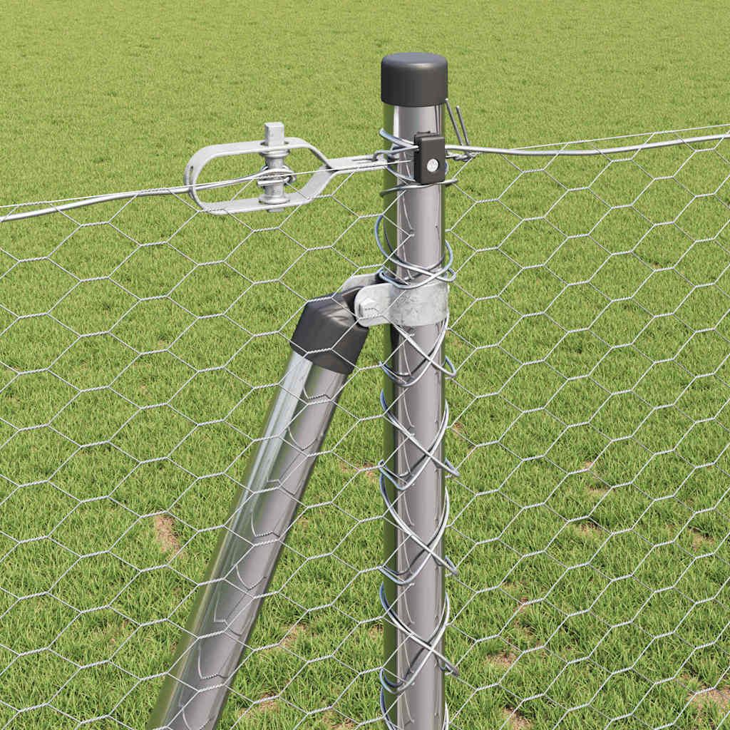 Στύλος Περιφράξεων Ασημί 25 x 1,2 μ (25 mm δίχτυ) Ατσάλι - Pakobazaar