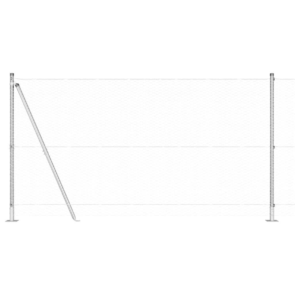 Στύλος Περιφράξεων Ασημί 25 x 1,2 μ (25 mm δίχτυ) Ατσάλι - Pakobazaar