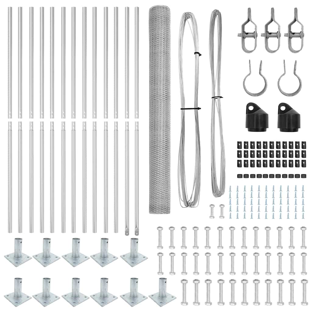 Στύλος Περιφράξεων Ασημί 25 x 1,4 μ (πλέγμα 13 mm) Ατσάλι