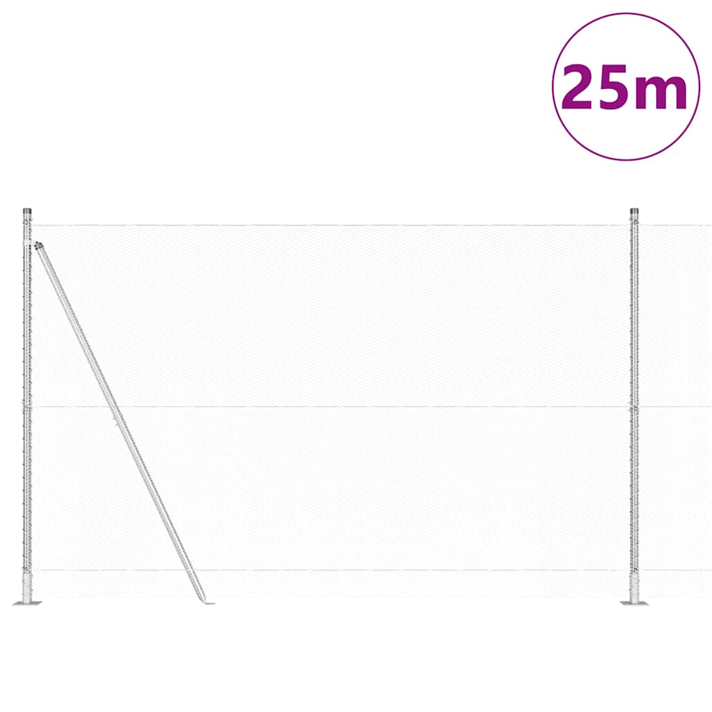 Στύλος Περιφράξεων Ασημί 25 x 1,4 μ (πλέγμα 13 mm) Ατσάλι