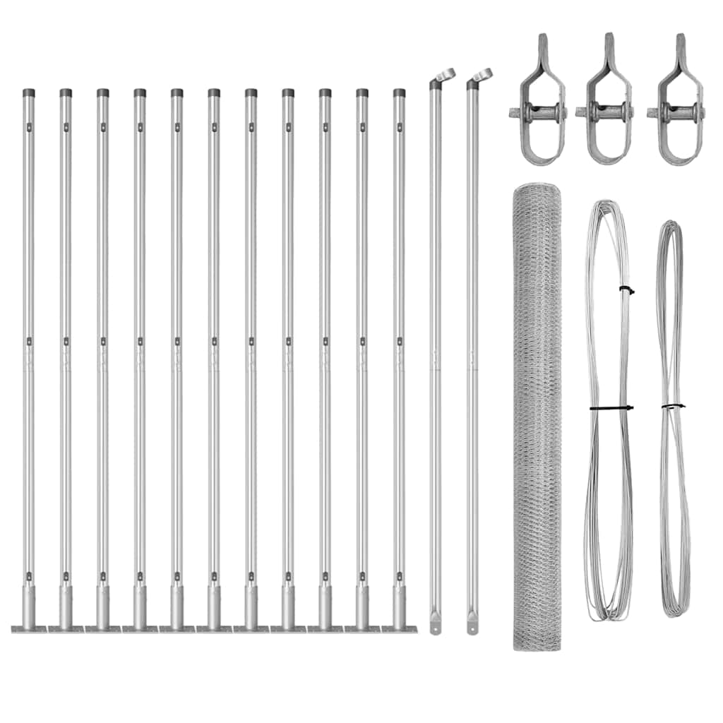 Στύλος Περιφράξεων Ασημί 25 x 1,4 m (25 mm δίχτυ) Ατσάλι