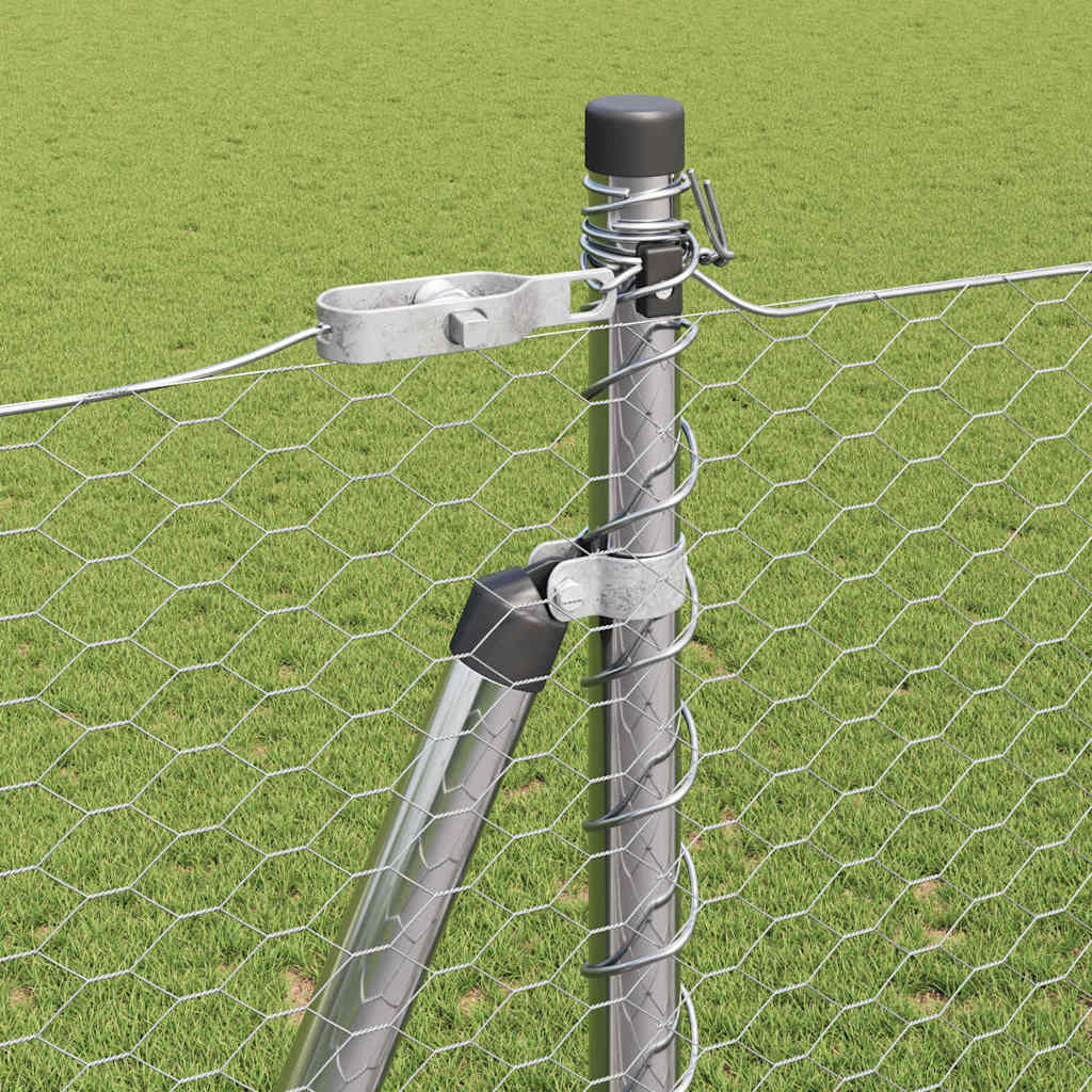 Στύλος Περιφράξεων Ασημί 25 x 1,5 μ (25 χιλ. πλέγμα) Ατσάλι - Pakobazaar