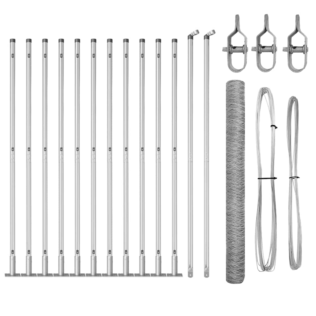 Στύλος Περιφράξεων Ασημί 25 x 1,6 μ (διχτύωτο 50 χλστ) Ατσάλι