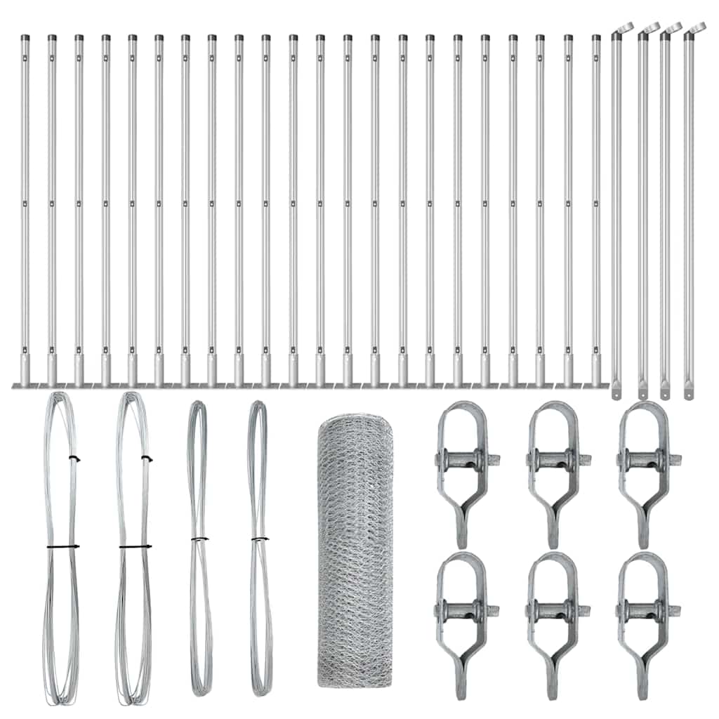 Στύλος Περιφράξεων Ασημί 50 x 0,4 μ (25 mm πλέγμα) Ατσάλι