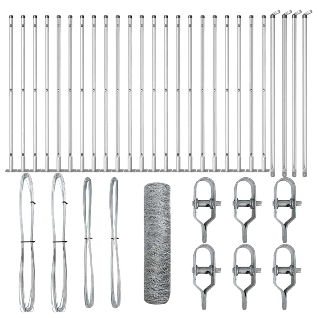 Στύλος Περιφράξεων Ασημί 50 x 0,5 μ (50 χλστ πλέγμα) Ατσάλι